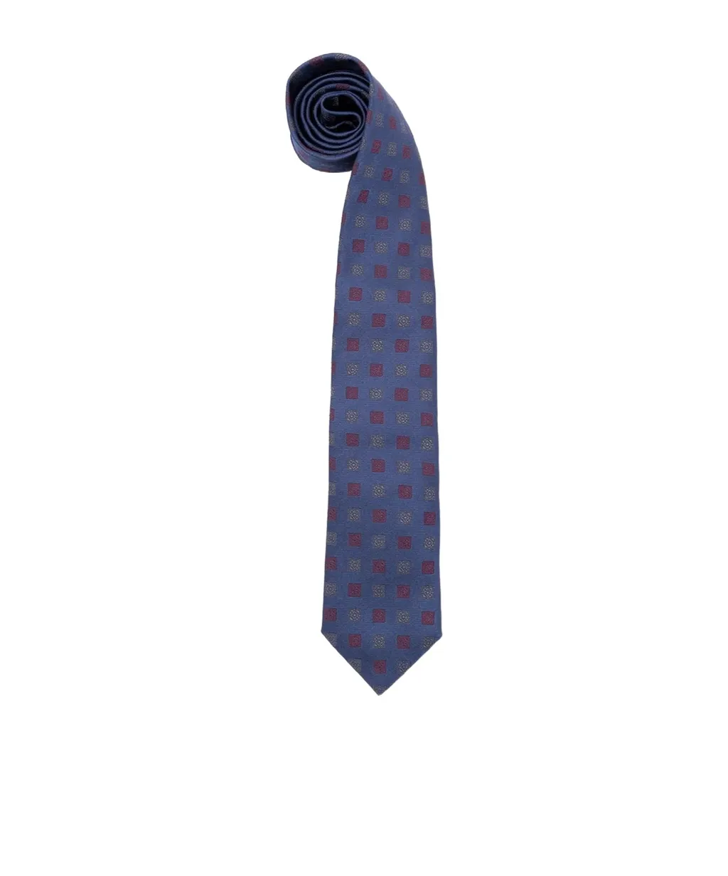 Square-Pattern Silk Tie