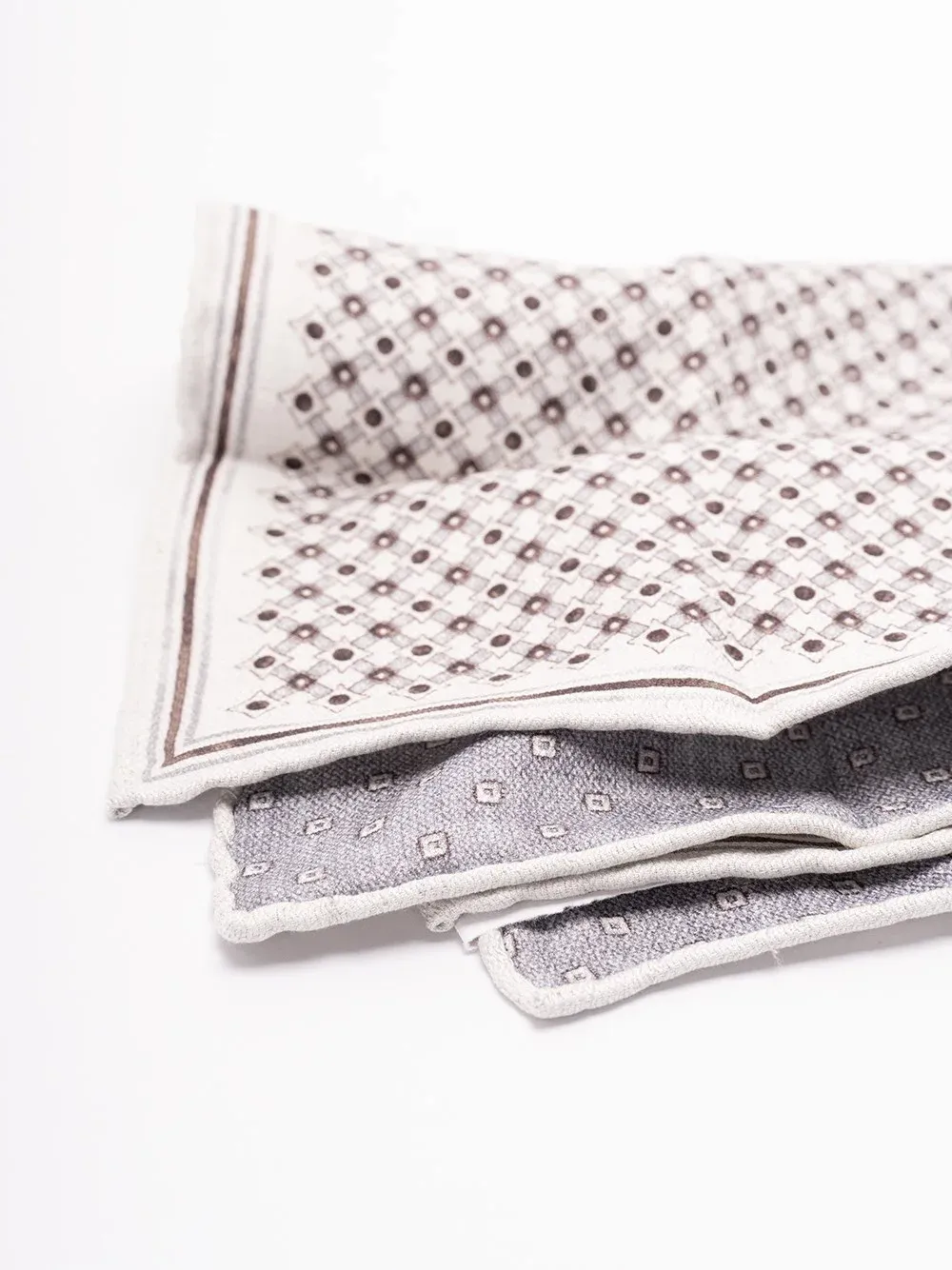 Geometric-Pattern Silk Pocket Square