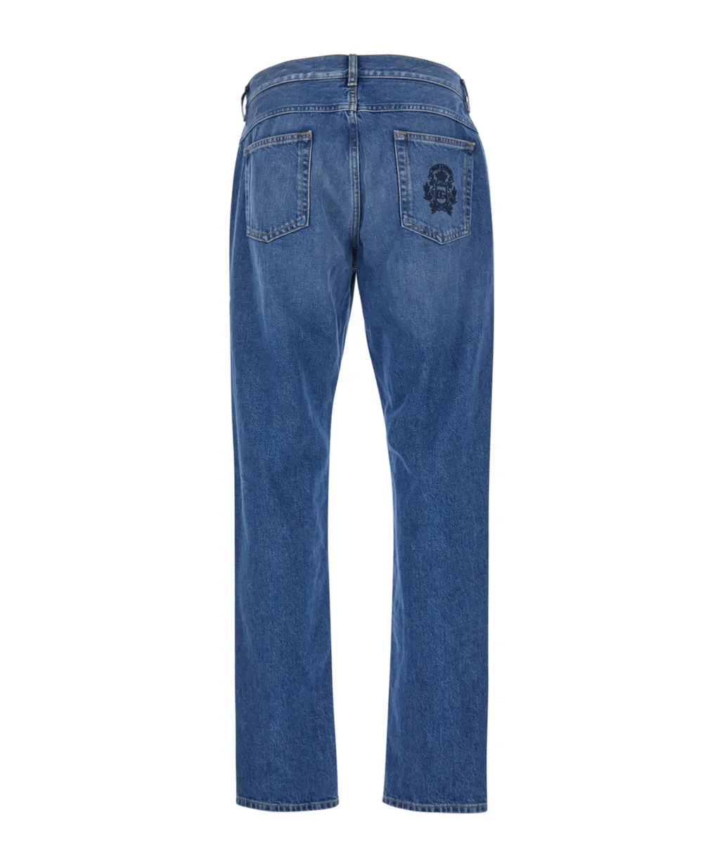 Dolce & Gabbana Logo Embroidered Slim-Fit Jeans