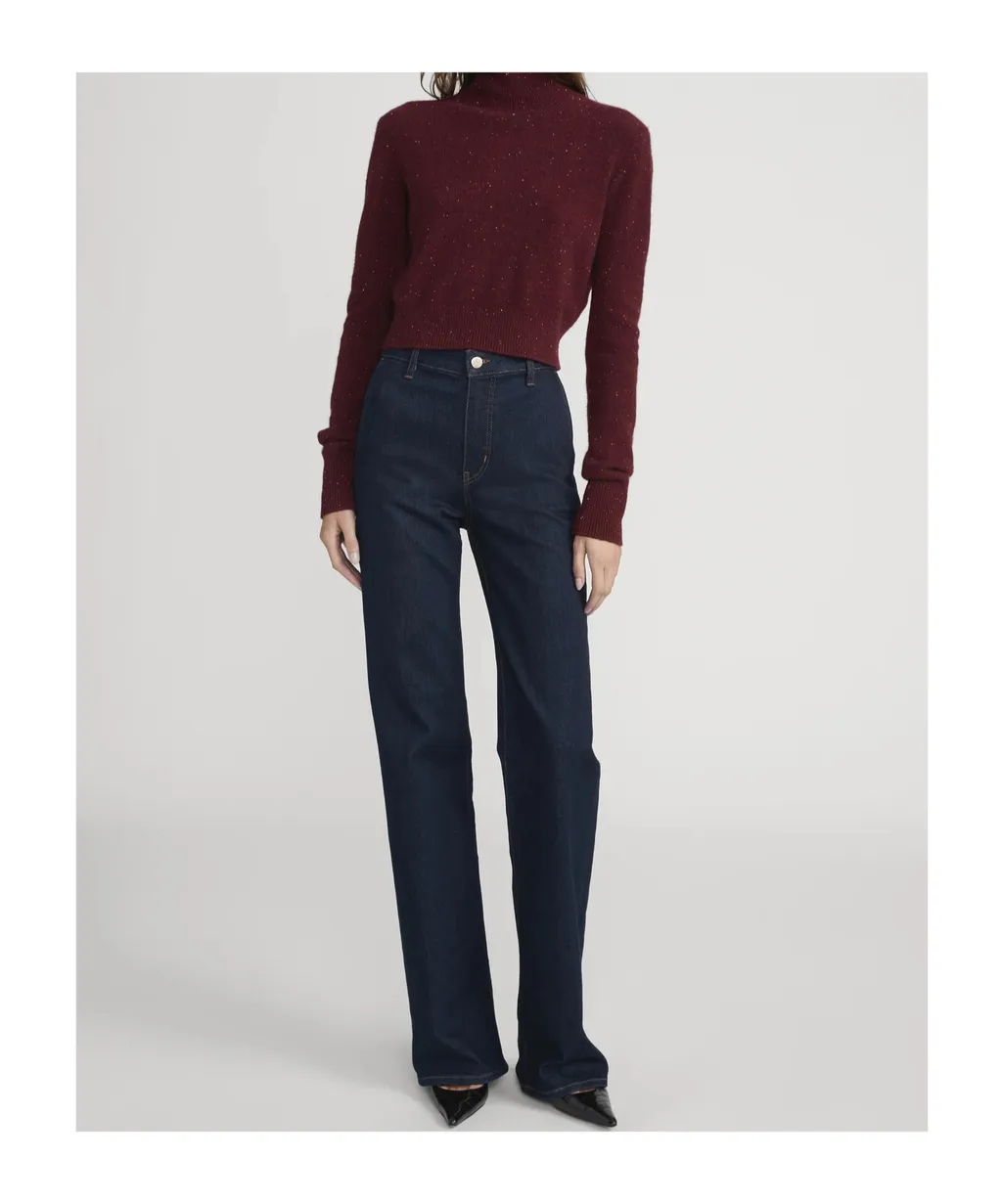 Frame High-Waist Straight-Leg Jeans