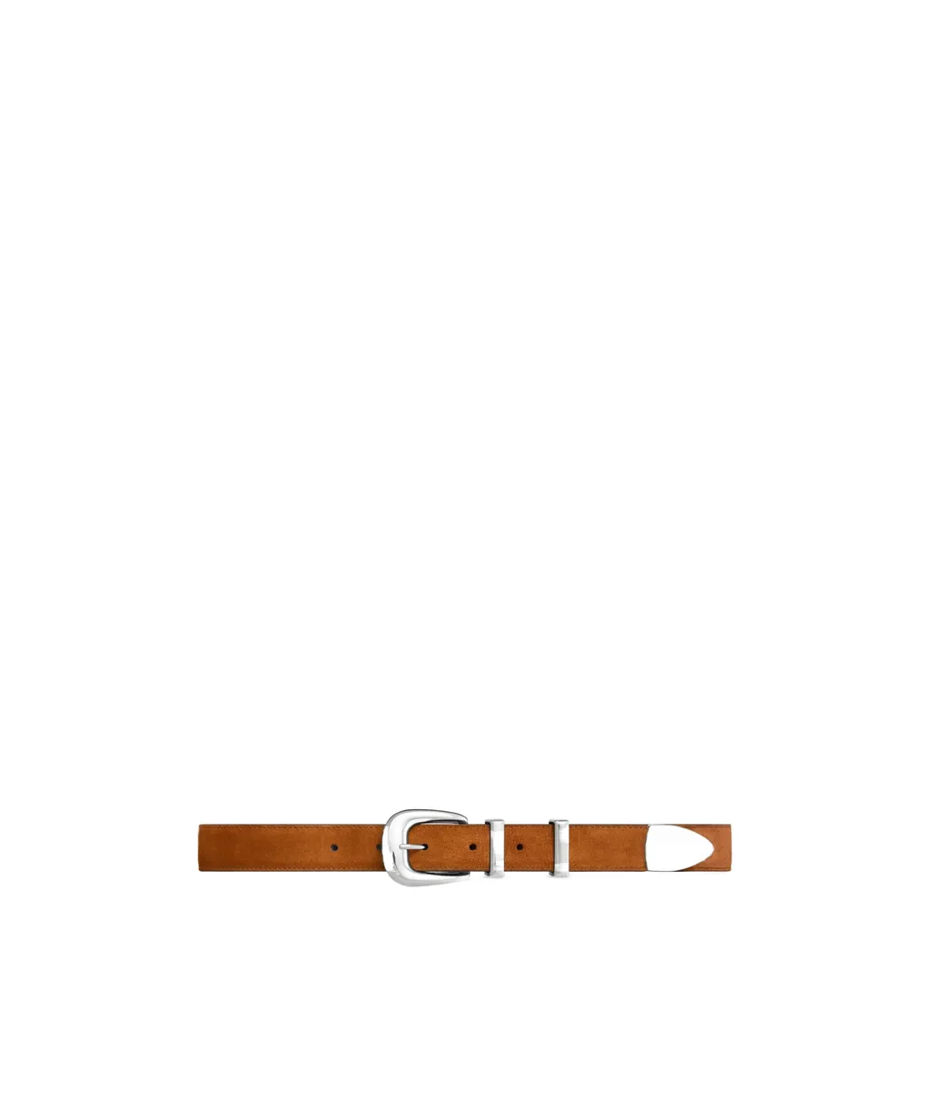 Medium 25Mm Western Belt In Suede Calfskin