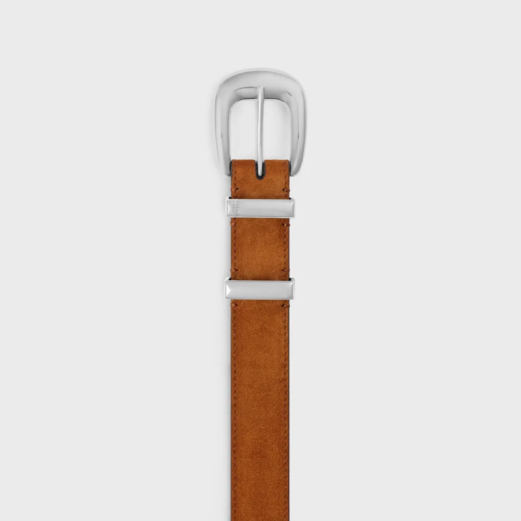 Medium 25Mm Western Belt In Suede Calfskin