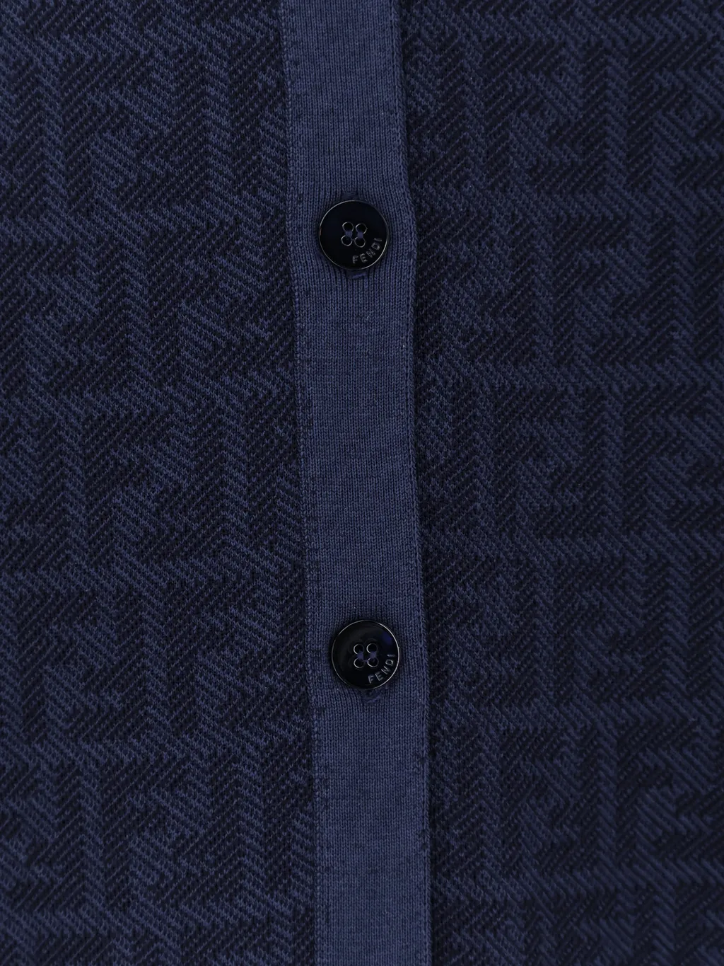 Fendi Ff Jacquard Crewneck Buttoned Cardigan