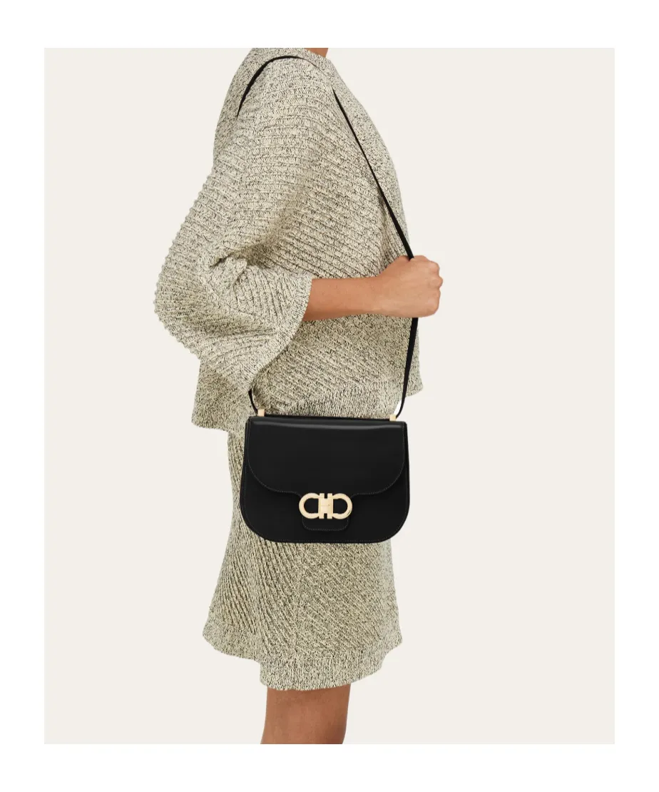 Double Gancini North-South Crossbody Bag