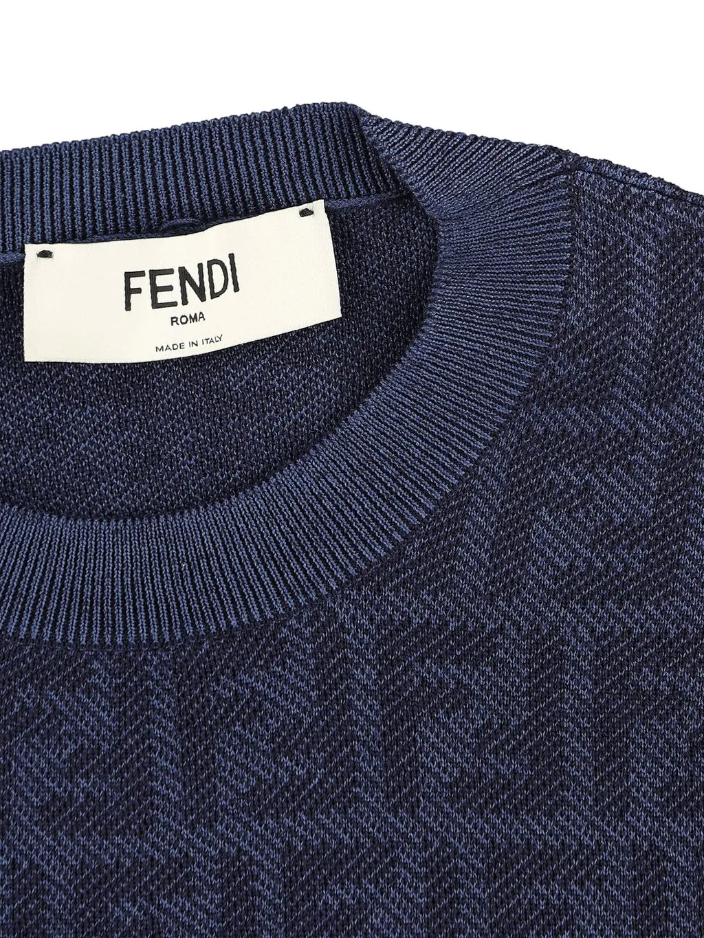 Fendi Ff Jacquard Short Sleeved Crewneck Jumper
