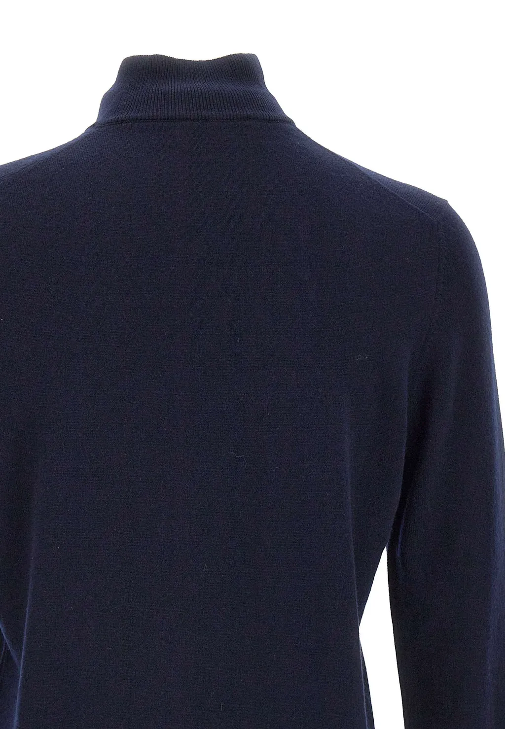 Long-Sleeved, Zippered, Stand-Collar Sweater