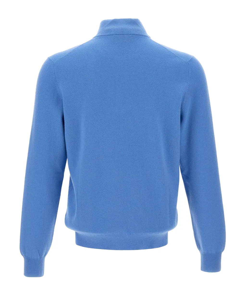 Long-Sleeved Stand-Collar Zippered Sweater