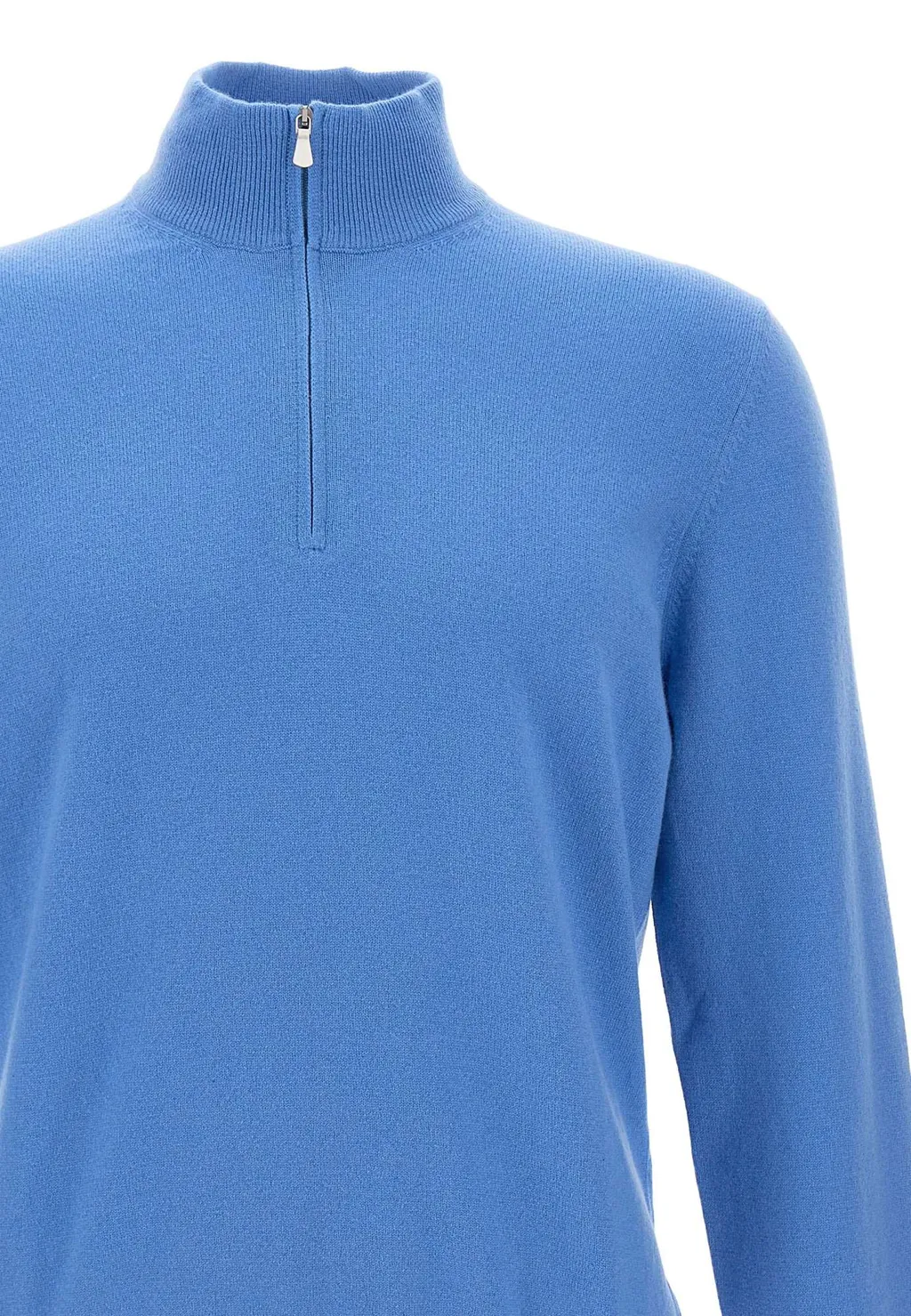 Long-Sleeved Stand-Collar Zippered Sweater