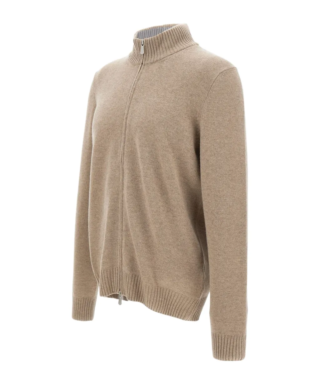 Long-Sleeved Zippered Sweater