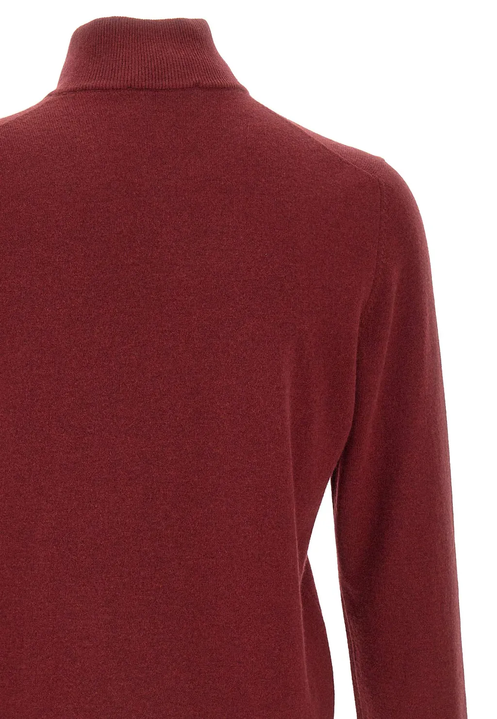 Long-Sleeved, Zippered, Stand-Collar Sweater