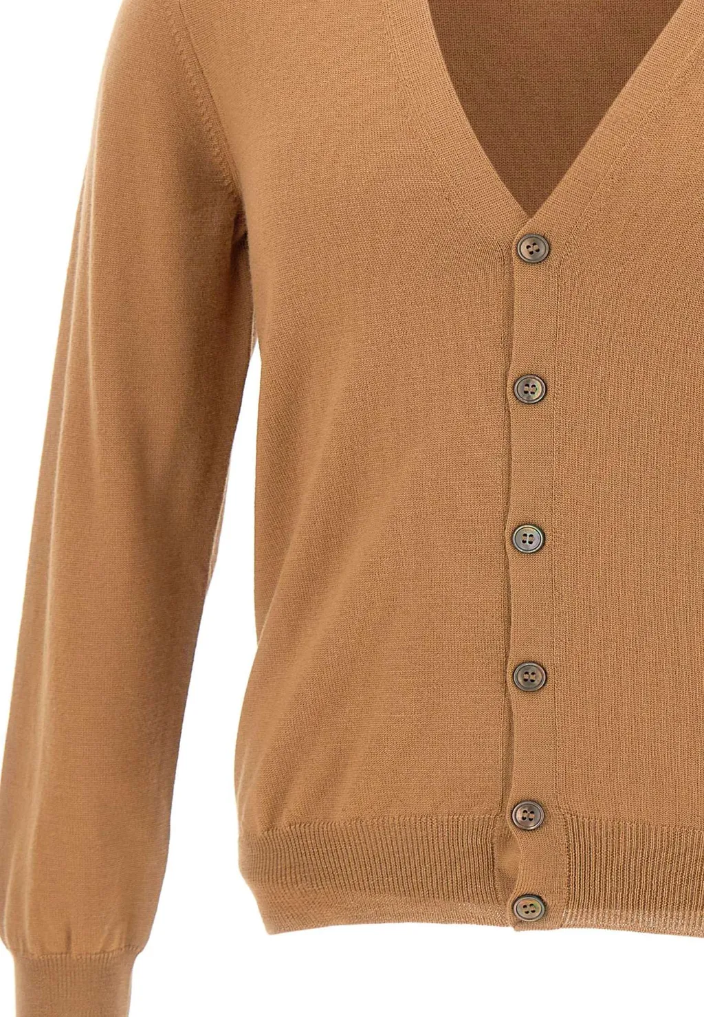Long-Sleeved Button-Up V-Neck Cardigan