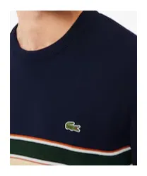 Textured-Stripes Logo-Embroidered Sweater