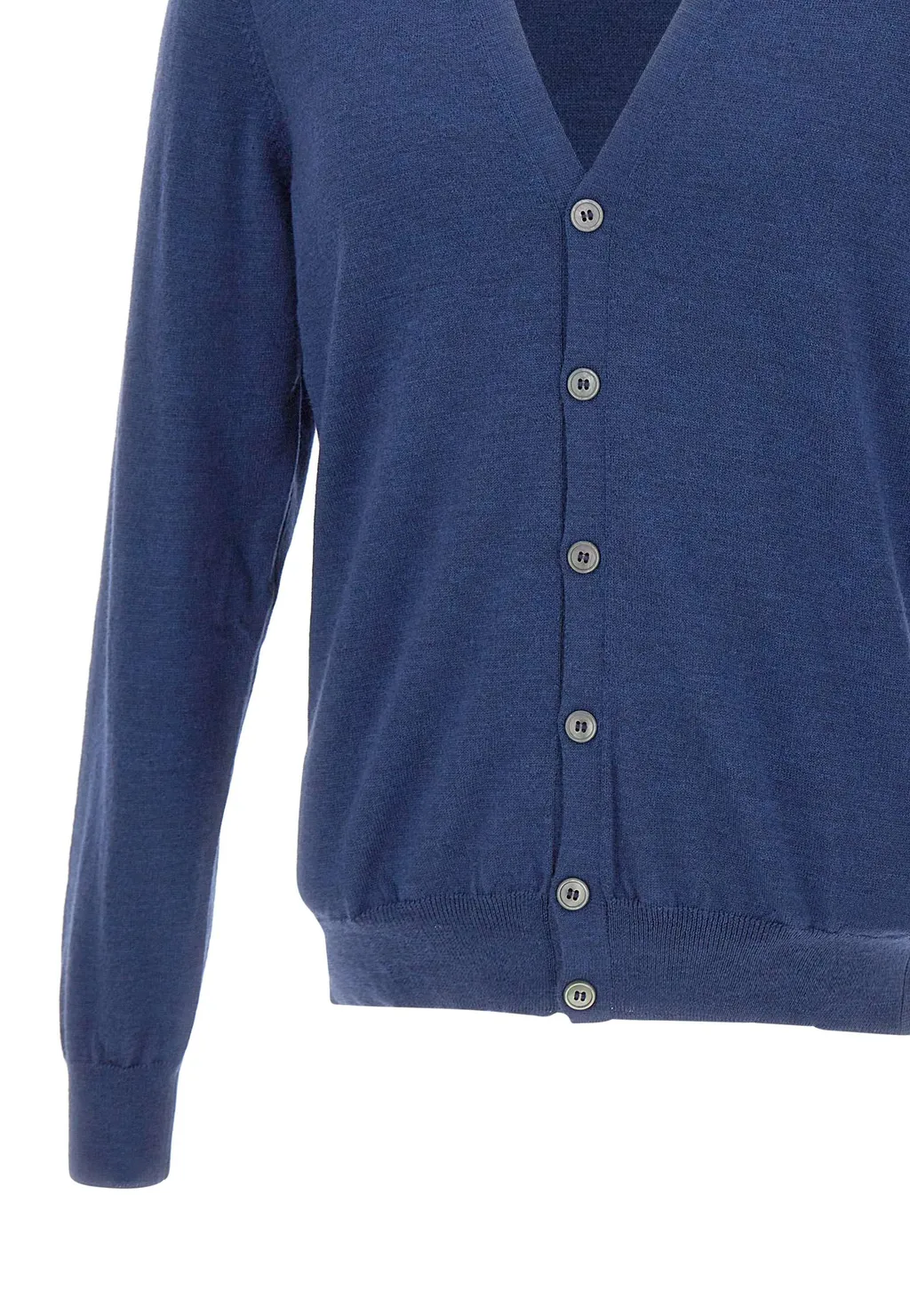 Long-Sleeved V-Neck Button-Up Cardigan
