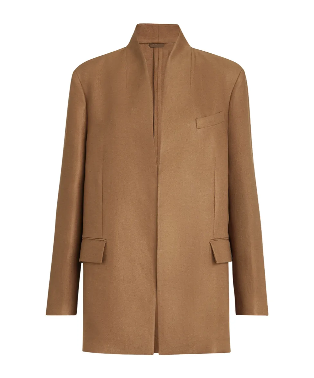 Monili-Detail Linen Jacket