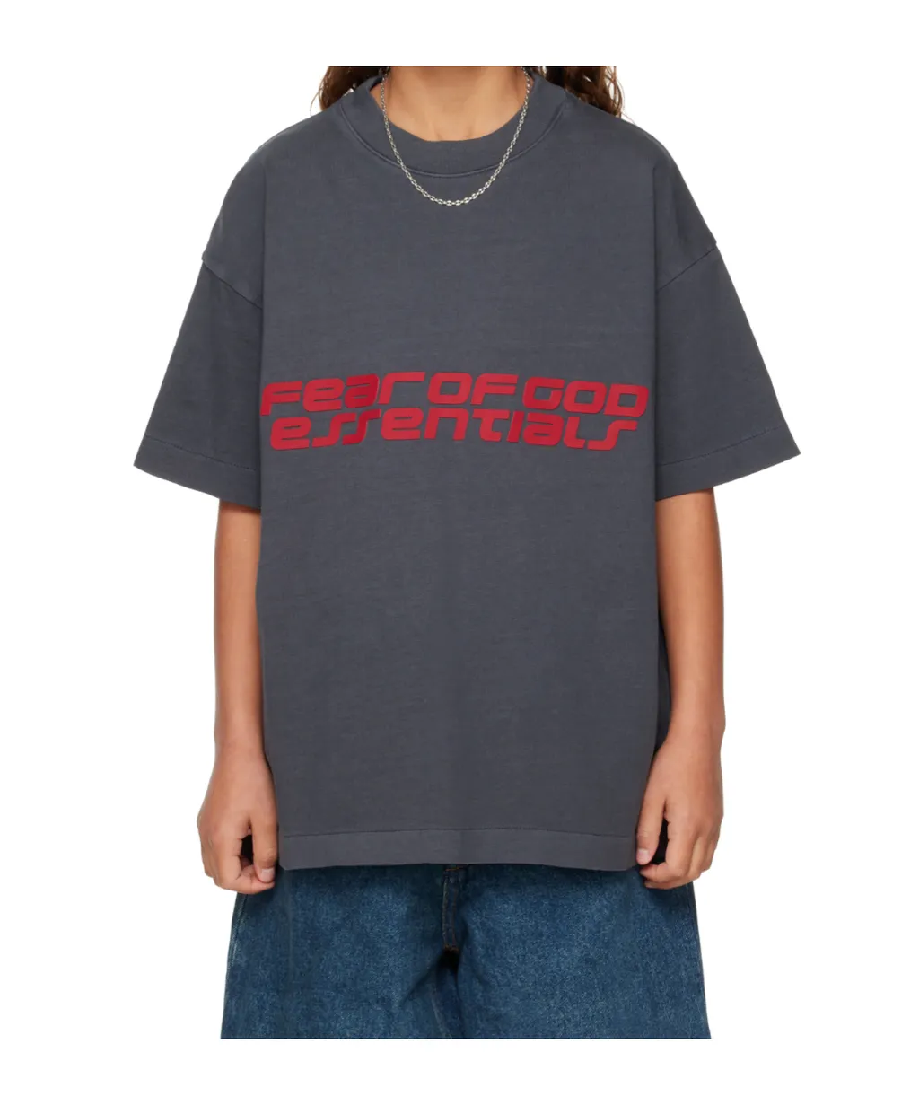 Fear Of God Essentials Kids Logo Printed Crewneck T-Shirt