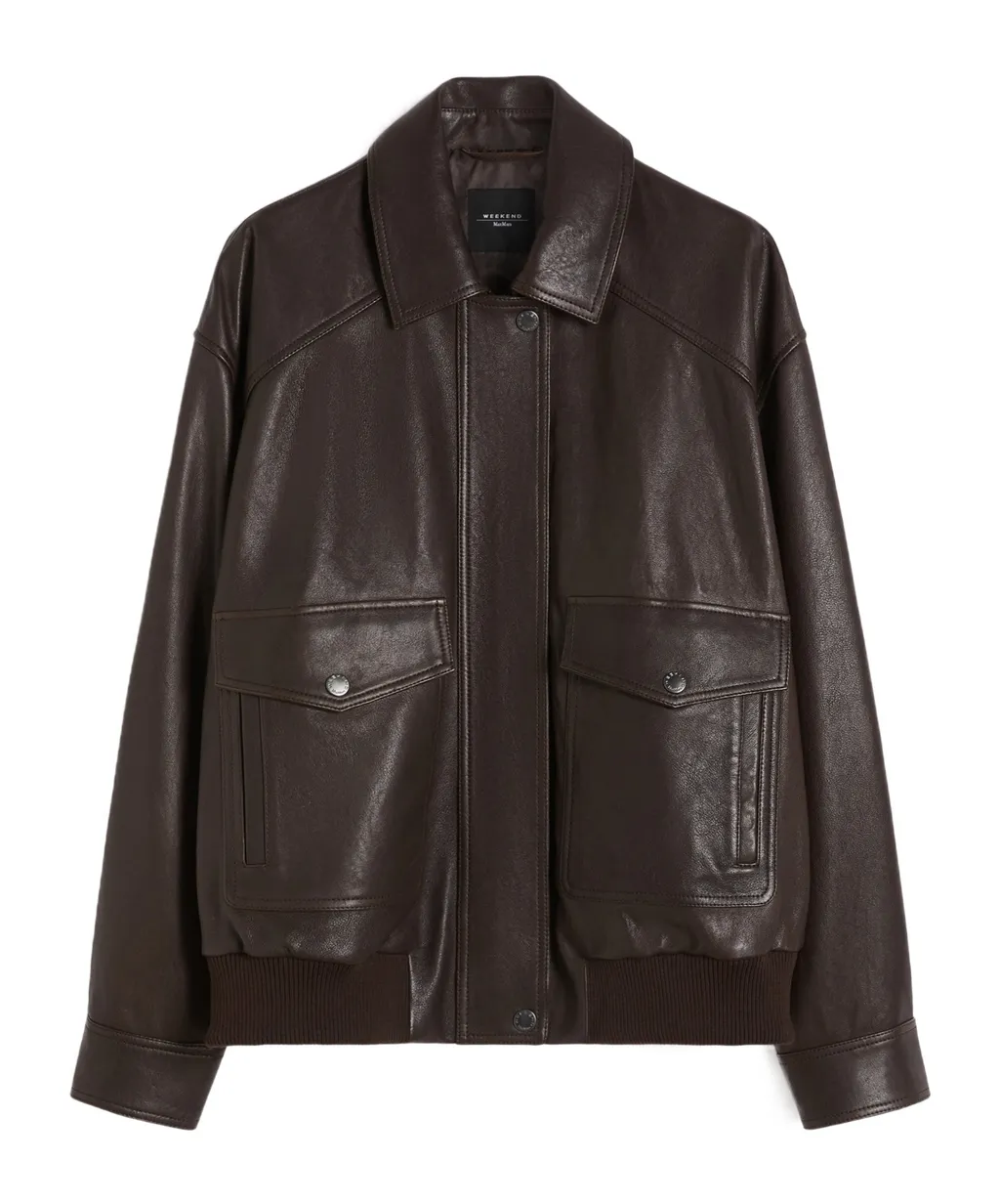 Long-Sleeved Leather Jacket