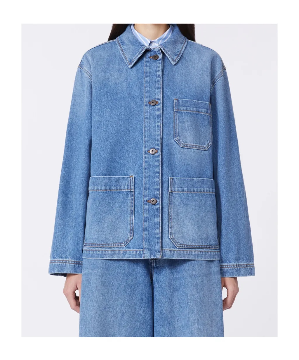 Long-Sleeved Denim Shirt Jacket