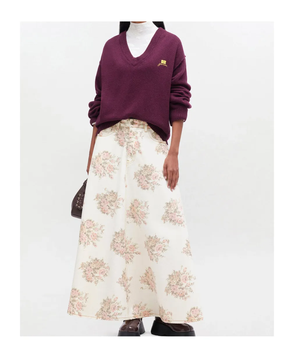 Wool Blend V-Neck Pullover Sweater