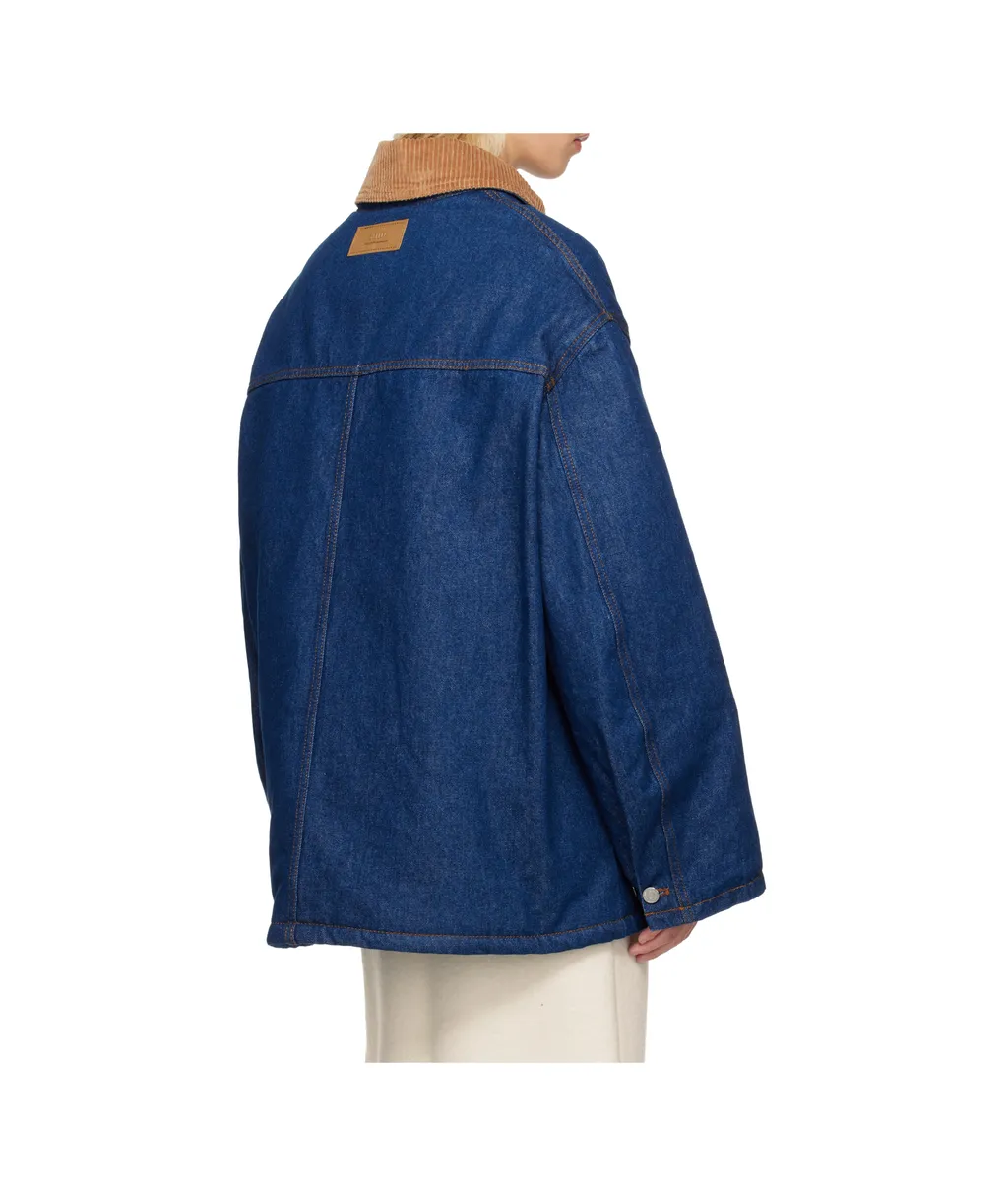 Thickened Non-Elastic Collar Denim Jacket