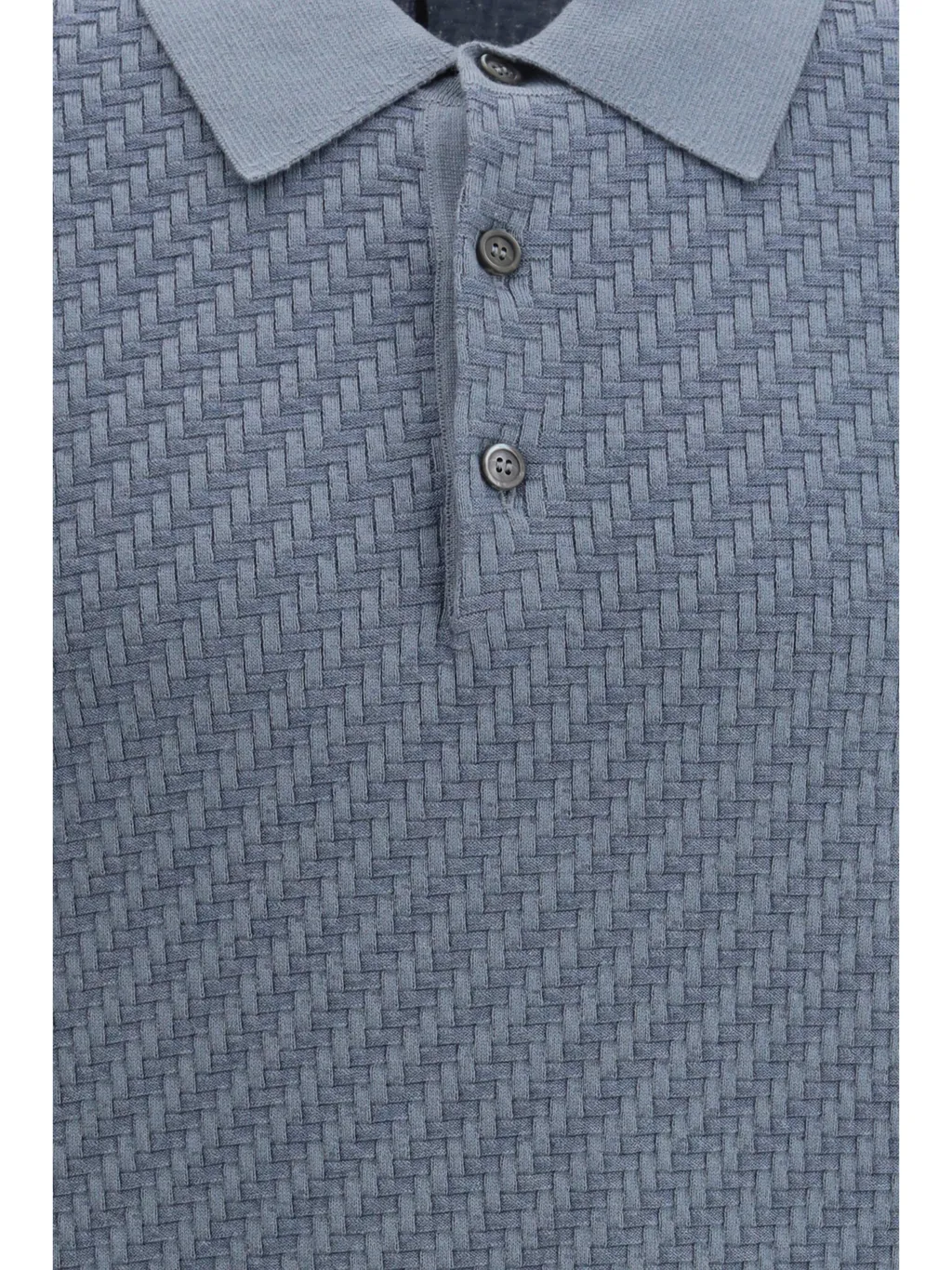 Brioni Woven Pattern Knitted Polo Shirt