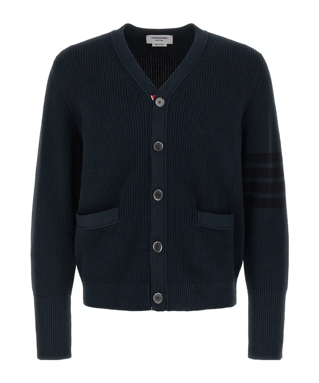 Thom Browne Garment Dyed 4-Bar Cardigan