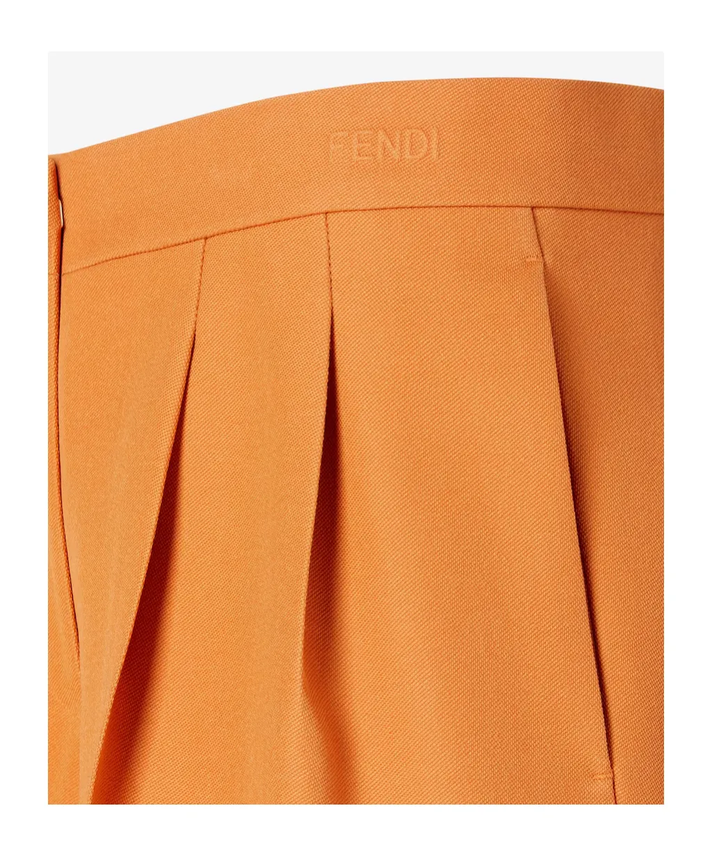 Fendi Pleated Flared Shorts