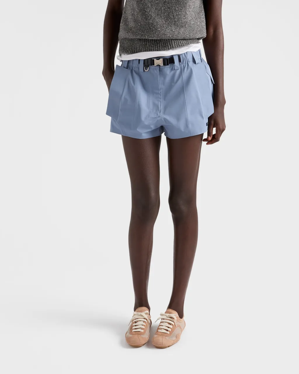 Prada Mesh-Panelled Lace-Up Sneakers