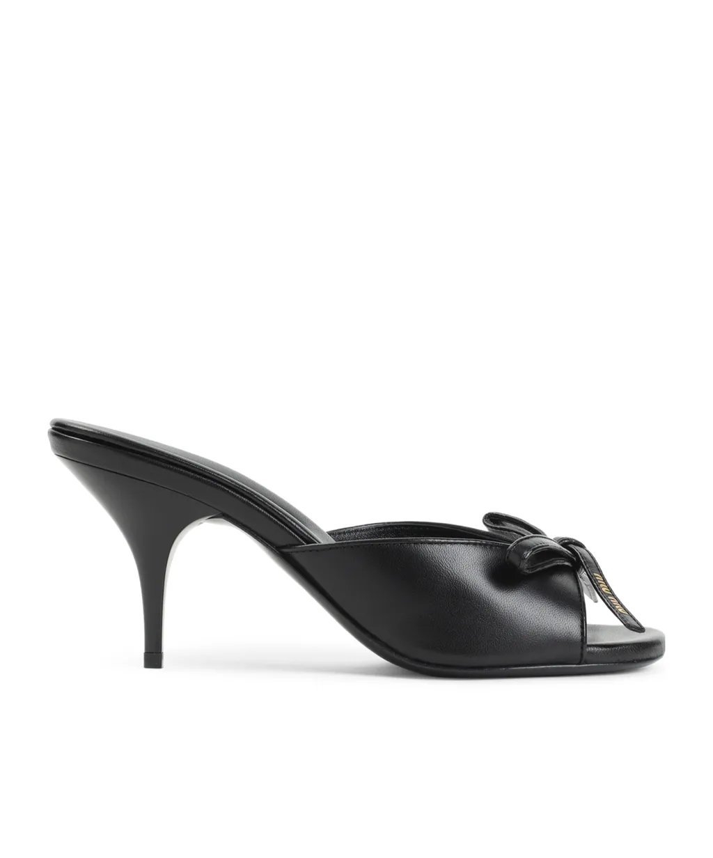 70Mm Leather Heeled Sandals