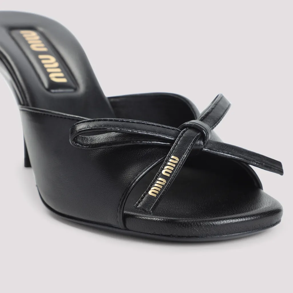 70Mm Leather Heeled Sandals