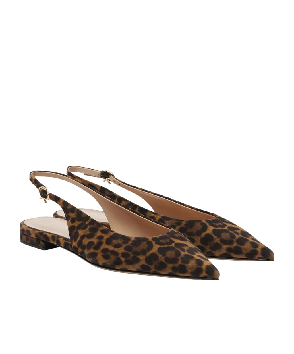 Leopard-Print Pointed Sandals