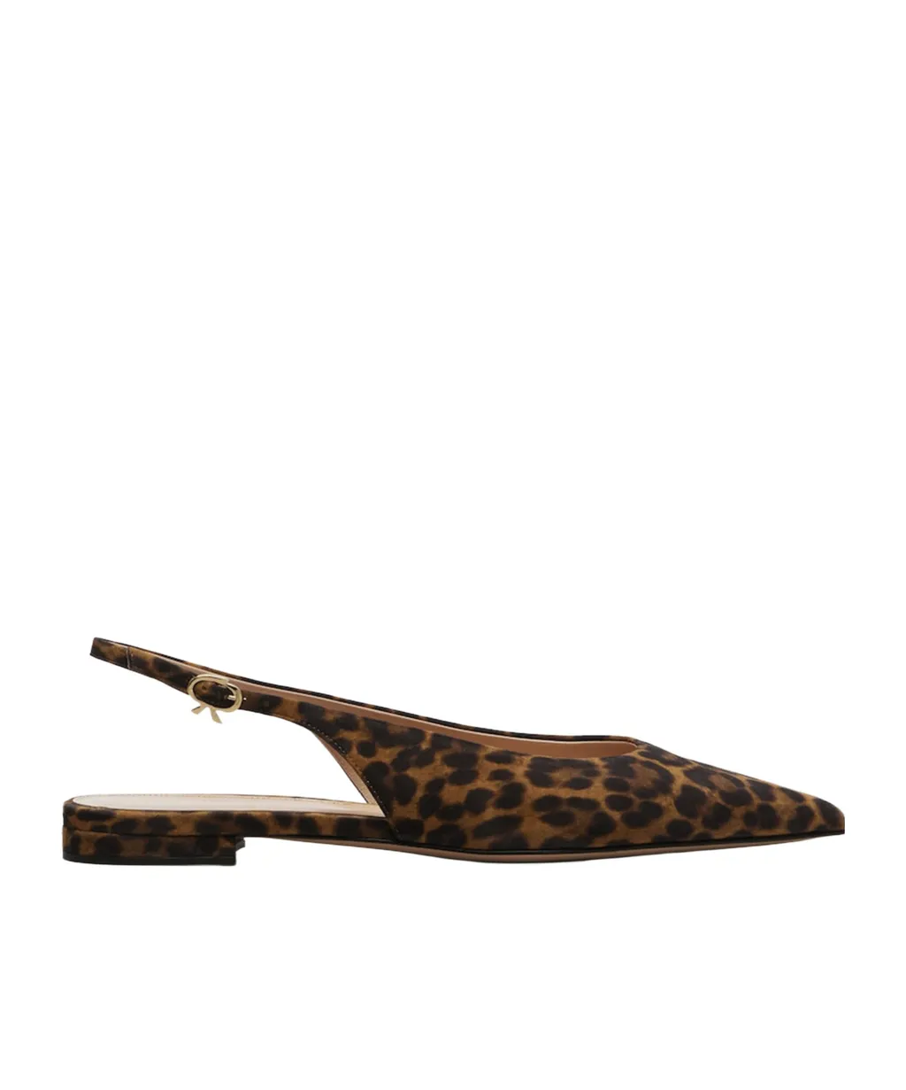 Leopard-Print Pointed Sandals