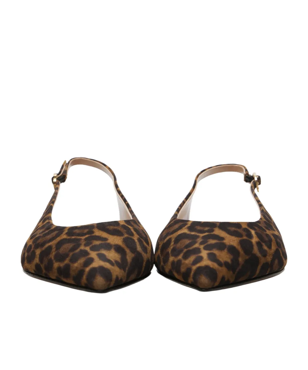 Leopard-Print Pointed Sandals