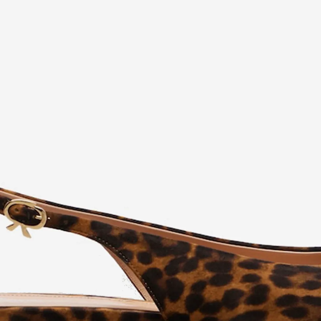 Leopard-Print Pointed Sandals