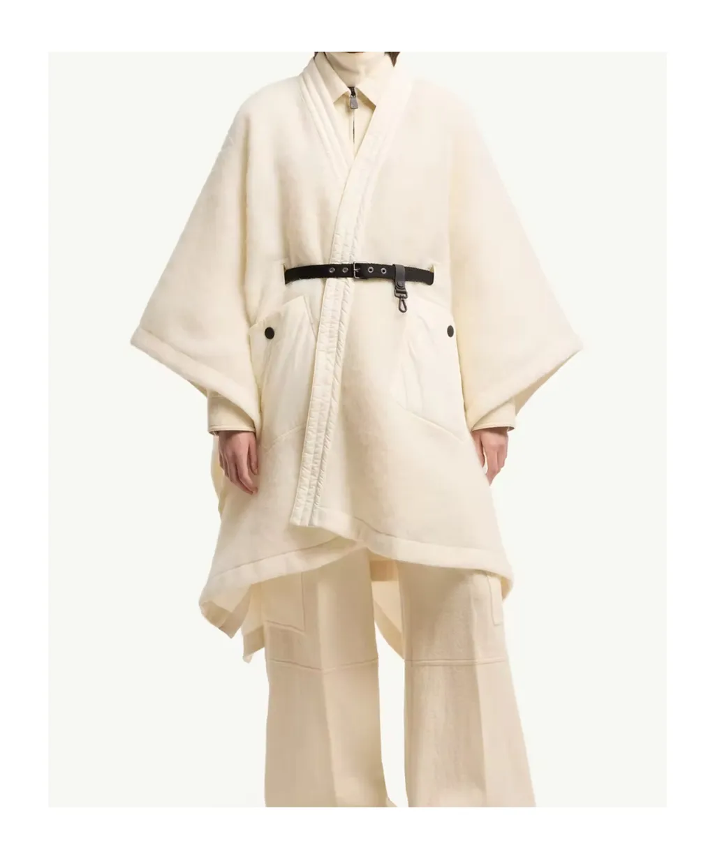 Mohair, Alpaca & Wool Blend Belted Cape