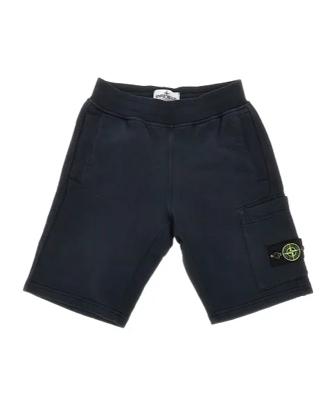 Stone Island Junior Logo Patch Shorts