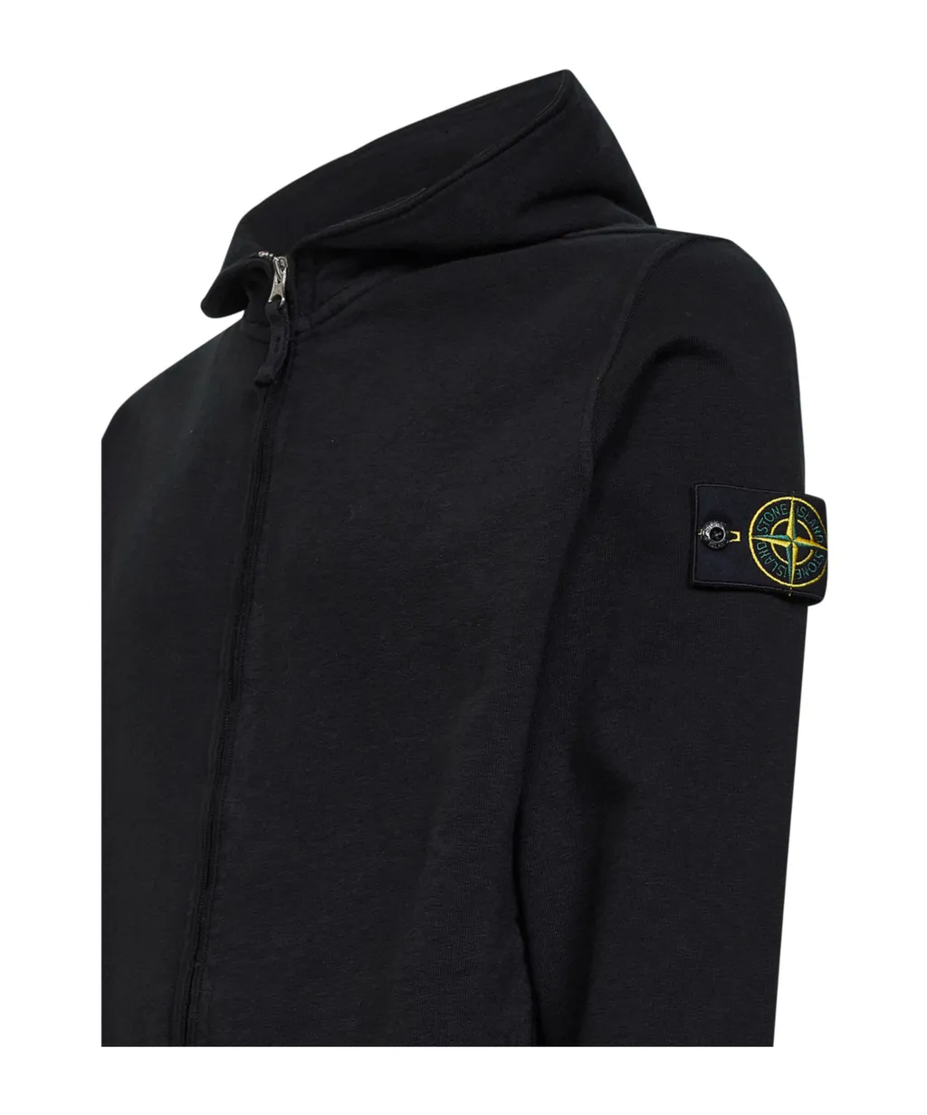 Stone Island Logo Patch Zip-Up Hoodie
