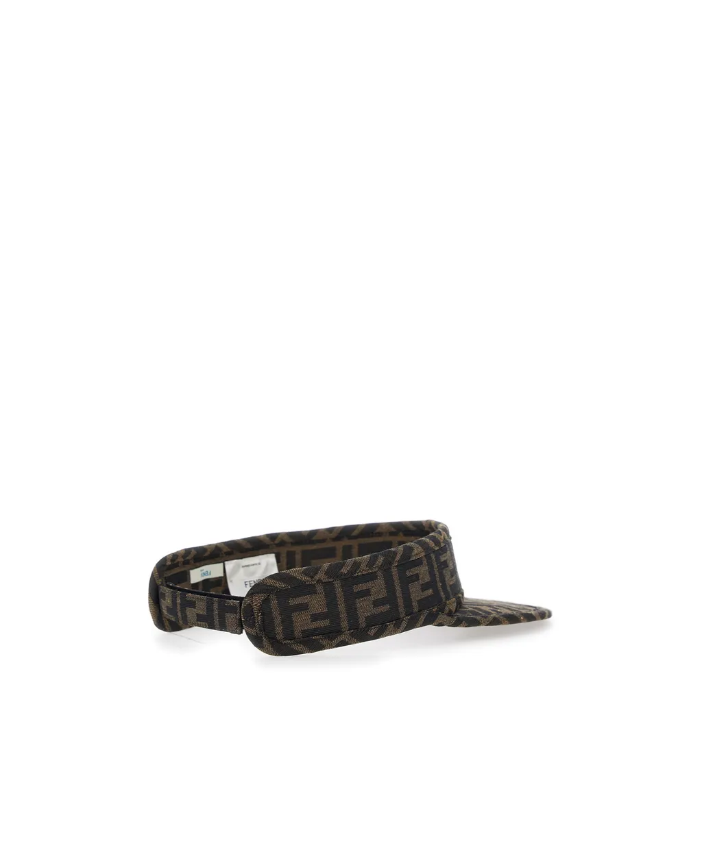 Fendi Kids Ff Jacquard Logo Embroidered Visor