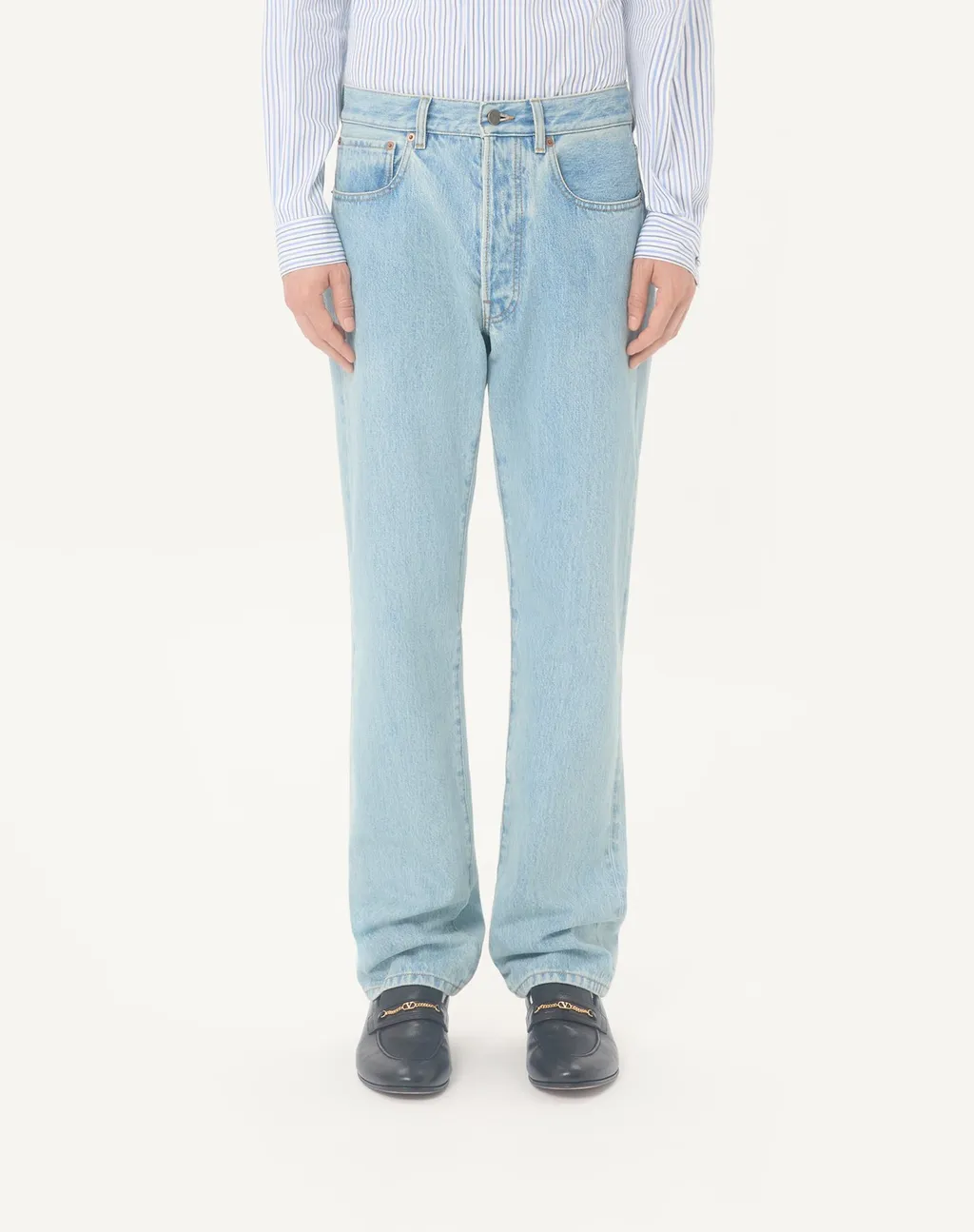Valentino	Logo Patch Straight Leg Jeans