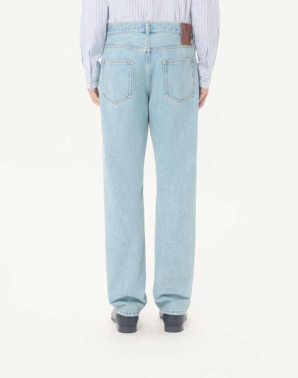 Valentino	Logo Patch Straight Leg Jeans