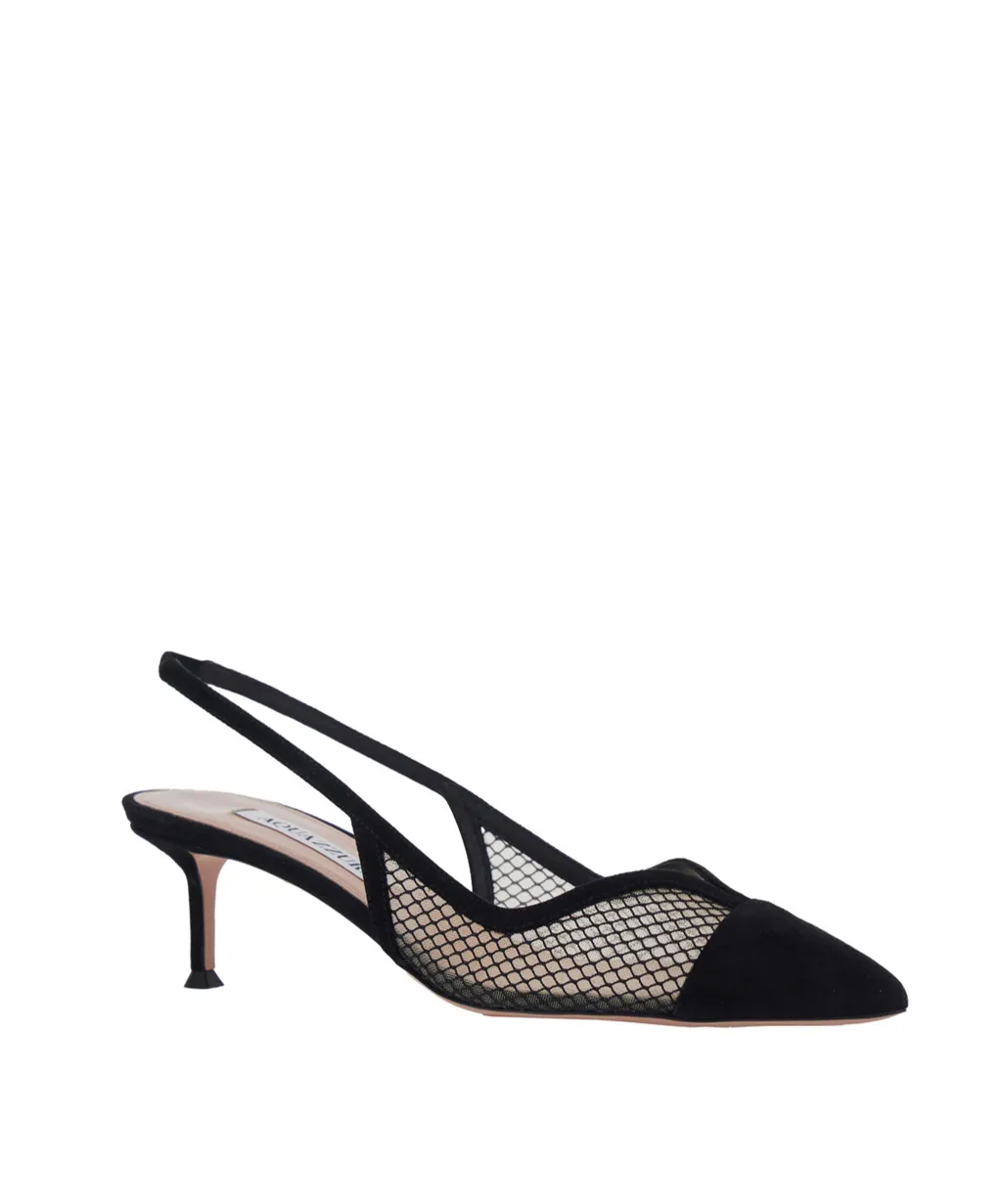 Aquazzura Gia Mesh Sling Pumps