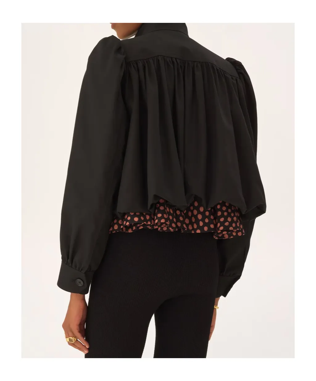 Chlo Gathered Zip-Up Cropped Jacket