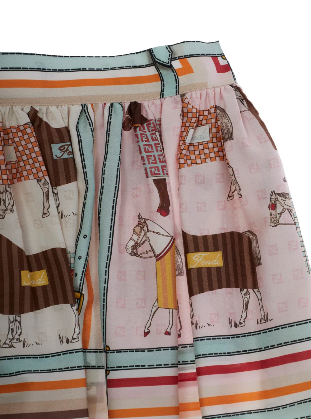 Fendi Kids Horse Print Skirt