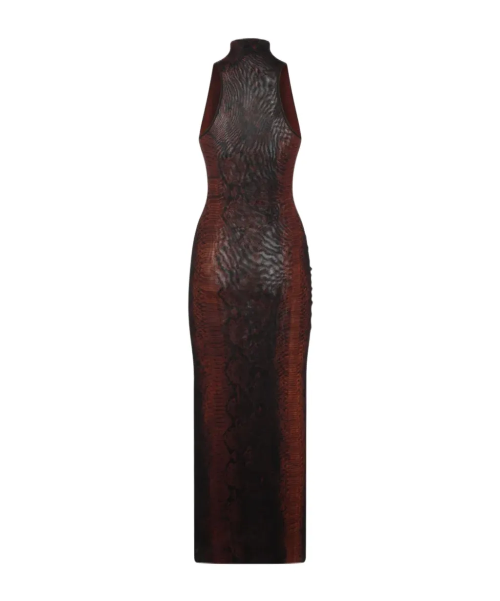 High-Neck Sleeveless Dress