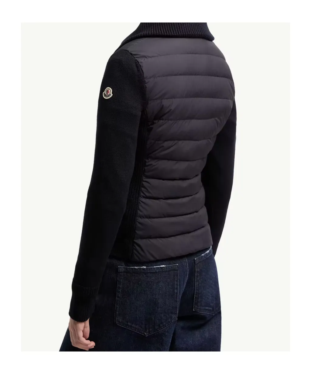 Moncler Quilted Panel Zip Cardigan