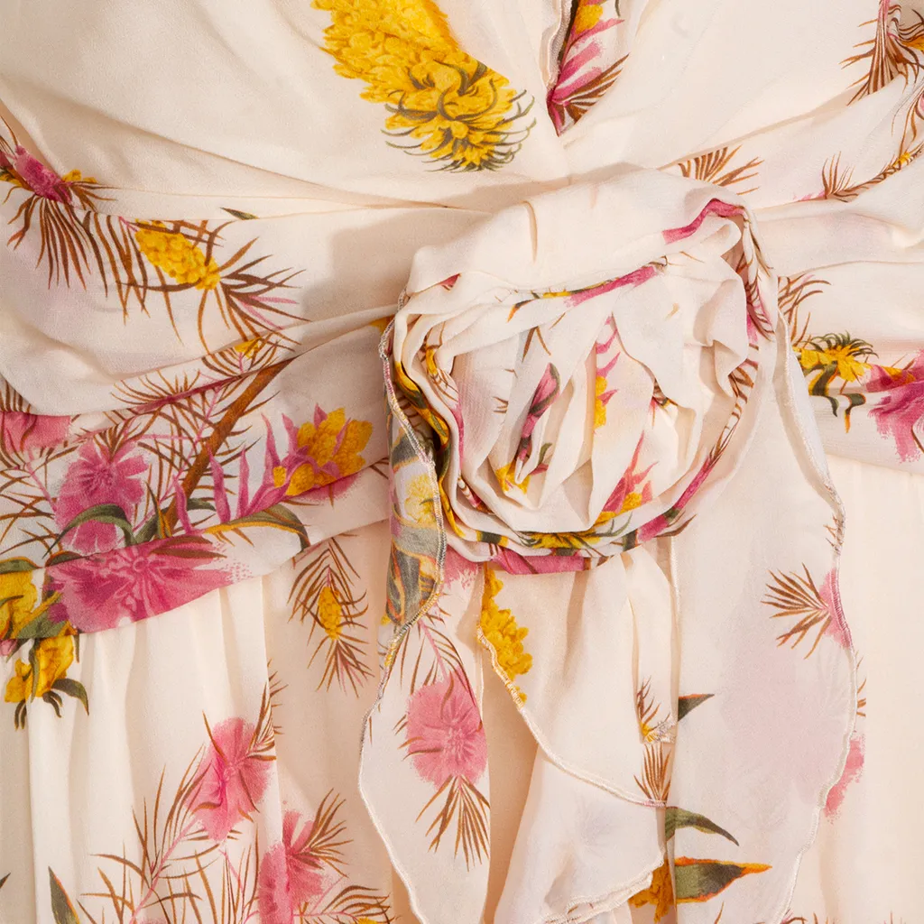 Blumarine Pattern-Printed Open-Back Dress