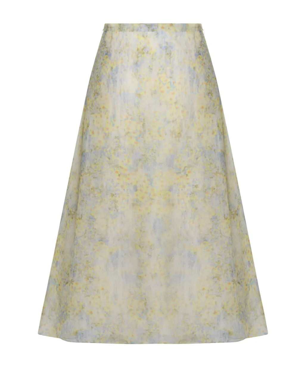 Alberta Ferretti Tie-Dyed Midi Skirt