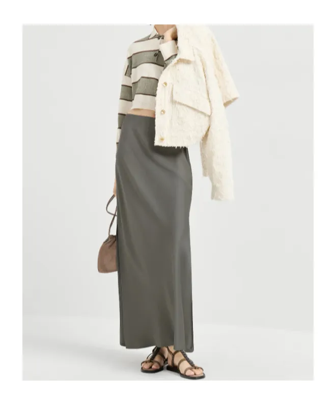 Brunello Cucinelli Slit Detailed Maxi Skirt
