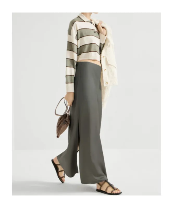Brunello Cucinelli Slit Detailed Maxi Skirt