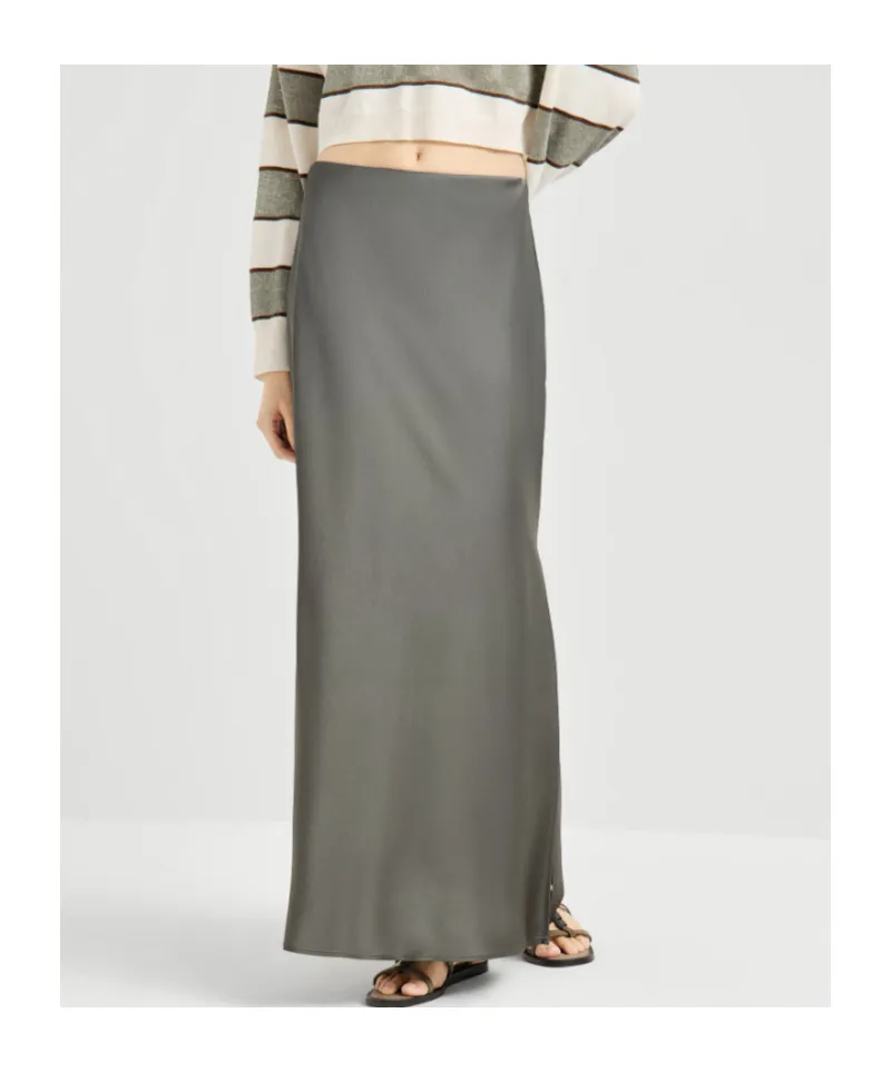 Brunello Cucinelli Slit Detailed Maxi Skirt