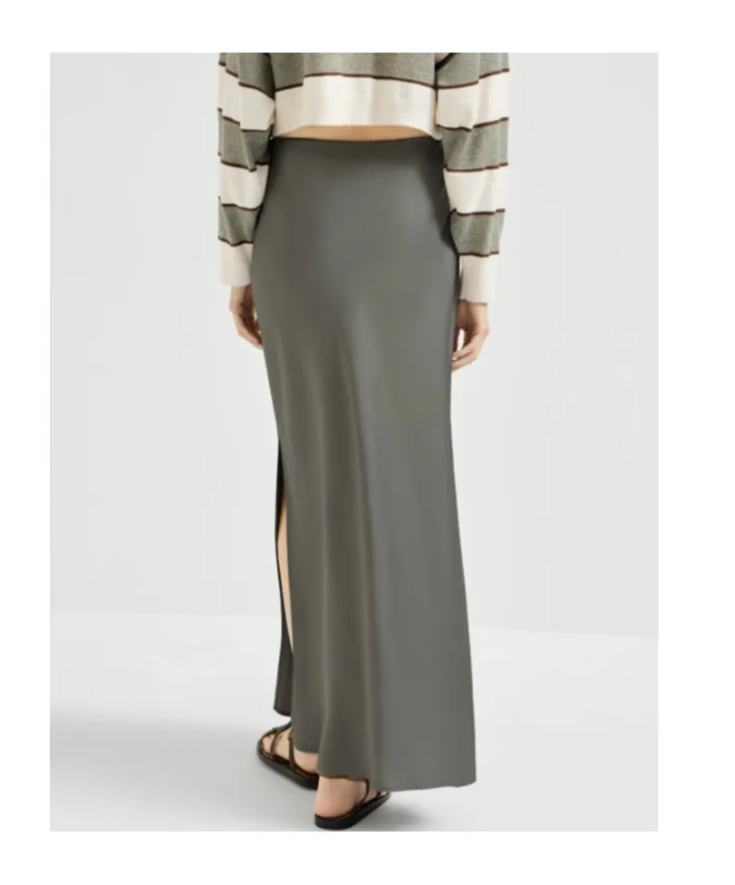 Brunello Cucinelli Slit Detailed Maxi Skirt